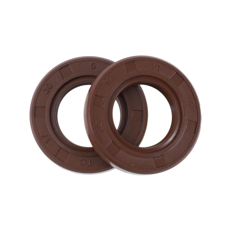 HEROFFIX Universal Oil Seal TC Seal Ring Rotary Shaft Seal 17x30x5mm High Pressure FKM Rubber Brown 2 Pcs - Image 1